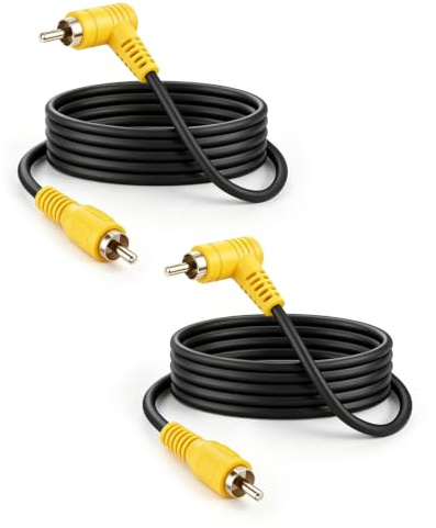 GELRHONR RCA förlängningskabel, 90 graders kontakt till kontakt, 4,9 FT