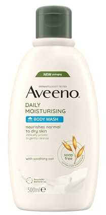 Aveeno Daily Moisturising Detergente Corpo, Bagnoschiuma idratante dal profumo delicato, Docciaschiuma per pelli da normali a secche, Bagnodoccia con Avena Colloidale Prebiotica, 500 ml