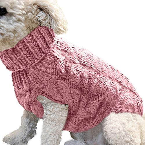 Petyoung Chaleco suéter para Perros Abrigo cálido suéteres de Invierno de Lana de Punto Suave para Mascotas Ropa de Abrigo de Ganchillo de Punto para Perros pequeños medianos