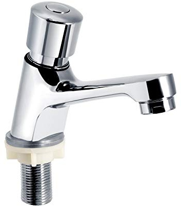 Time Delay Faucet,Public Ktchen Bathroom Chrome Plated Self Closing Water Saving Time Delay Basin Sink Tap Faucet,Suitable for Home Kitchen, Bathroom, Hotel use