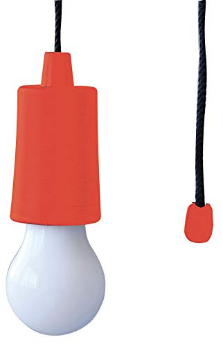 Velamp Retro LED-Lampe, tragbar, batteriebetrieben, bunt, ohne Strom, aber super hell, für Haus, Camping, Garten, Kordel 105 cm, Rot, IL84-R