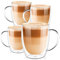 PunPun Klare Kaffeetasse 4Er-Set, Doppelwandige Isolierte Kaffeetassen, Perfekte Größe Für Trinkglas, Tassen Mit Großem Griff, 12,9 Unzen. 380 Ml …