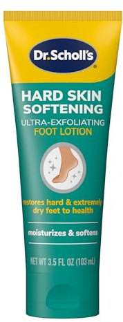 Dr. Scholl's Dry, Flaky Skin Remover Ultra Exfoliating Foot Lotion Cream, 3.5 oz, Moisturizer with Urea for Rough Dry Cracked Feet, Heal and Soothe for Healthy Looking Feet, Intensive Foot Skin Care