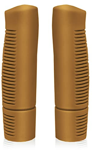 IBK Coppia manopole Bici City Olanda Classiche Marrone Cuoio Bianche Panna Bicicletta Impugnatura Manubrio Antiscivolo Manico Bike Graziella Grip Unisex (Marrone)