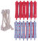 zalati Perm Rods Hairdresser Curlers Salon Beauty Care Hairstyling Hairdressing 12pcs/ Set - 7 x 1.5 cm Red & Grey