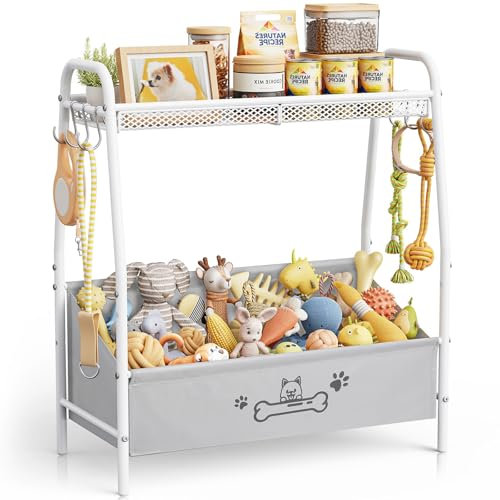 Stor Hundleksakskorg – Förvaringslåda för Hundtillbehör, Trapezformad Leksakslåda för Hundsaker, Förvaringsbox för Hund och Katt, Perfekt Hundgåva för Vardagsrum