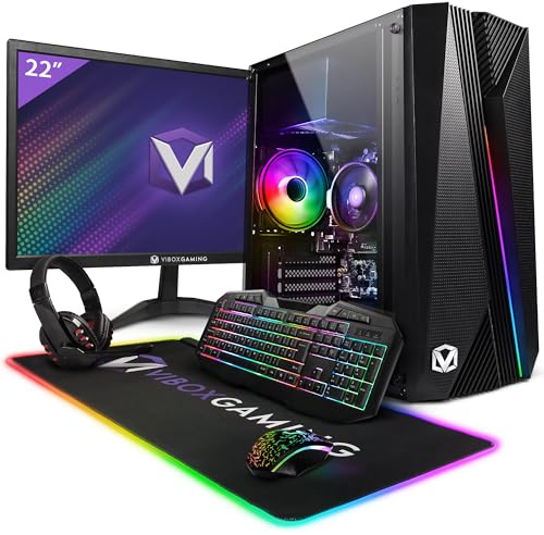Vibox VI-44 Gaming PC Bundle • AMD Ryzen 3 3200G 4.0GHz • Radeon Vega 8 • 16GB RAM • 1TB SSD • Windows 11 • 22 Monitor • WiFi