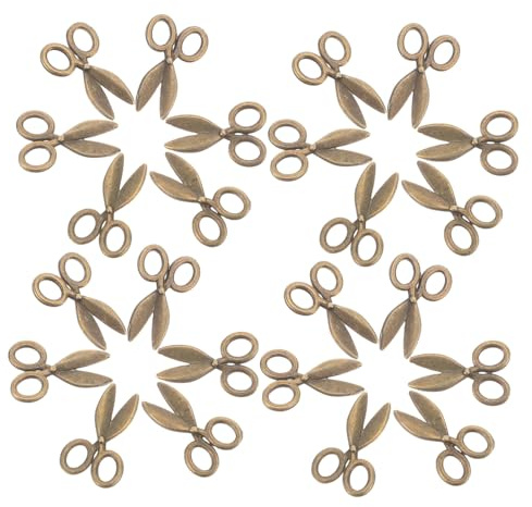 BESPORTBLE 50 Piezas Mini Tijeras de Aleación Vintage para Casas de Muñecas Herramientas de Costura Realistas Metálicas y Accesorios Miniatura para Modelismo y Decoración Artesanal