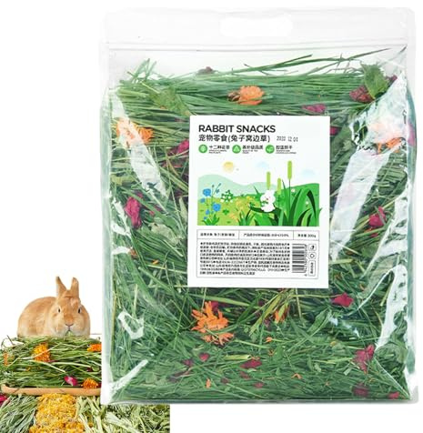 Balla di fieno per conigli - Lettiera sicura per animali domestici con fieno d', lettiera in fibre naturali per criceti, cibo ricco che aiuta ad alleviare lo stress | Supporta perfettamente la sal