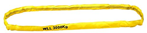 Feldtmann Rundschlinge, Polyester, Gelb, 3 m Umfang, 1,5 m Länge, WLL 3000 kg, für viele Fahrzeugtypen