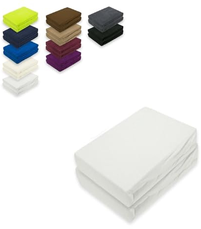 EXKLUSIV HEIMTEXTIL Frottee Spannbettlaken Doppelpack 90-100 x 200 cm Weiss