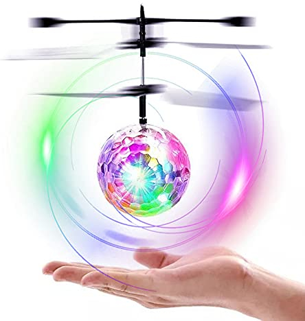 Fliegender Ball Hover Ball mit LED Licht Flying Ball für Kinder Flying Orb Magic Ball Mini Drohne Magische Spielzeug Geschenke für Jungen Mädchen Innen und Außenbereich