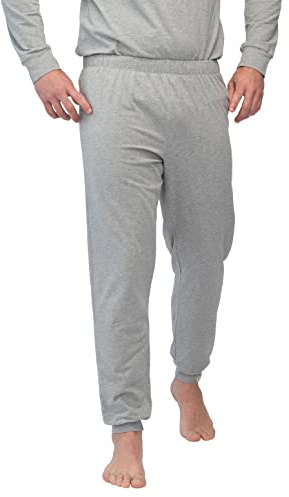 greenjama Herren Jersey-Hose Pyjamaunterteil, Grey, L