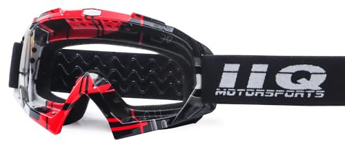 IIQBOVEN Maschera Motocross,Occhialoni Moto Visiera Cross, Occhiali Da MTB/Enduro, Occhiali Da Moto, Occhiali MX Per Uomini Donne Giovani, Adatti A Occhiali Da Mtb Mascherine Casco Cross