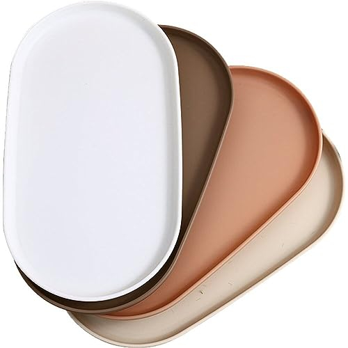 Fituenly Vassoio Da Porto in Plastica, Piatti Da Porzione Ovale Da 4 Pezzi Per Feste, Vassoio Da Servizio Riutilizzabile Per Snack, Cibo, Biscotti