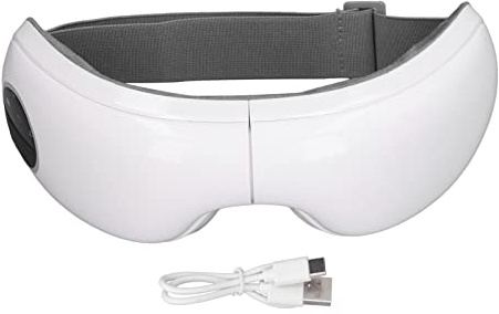 Masajeador de ojos con calor, masajeador de ojos calentado para migraña, terapia de estrés masajeador de ojos eléctrico para relajar los ojos ojos secos regalos de cumpleaños