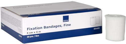 ABENA Mullbinden 4cm x 4m – 20 Stück, Fein, Elastische Binde aus Verbandsmaterial, luftdurchlässige und hautfreundliche Bandage – ideal zur Fixierung bei Wundpflege, Sport & Alltag