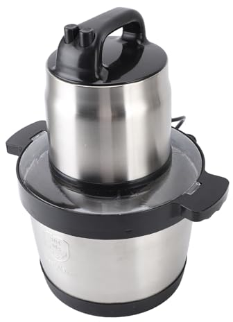 Hachoir à Viande électrique, 2000 W en Acier Inoxydable, 2 Vitesses avec Bol de 6 L, pour Hacher, Broyer et Traiter la Viande, les Légumes, L'ail, L'oignon