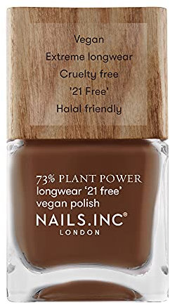 Nails Inc - ZEN OUT OF ZEN Plant Power veganer Nagellack - 73% Plant Based, 100% Vegan & Tierversuchsfrei - Perfekte Maniküre, sanftes Nude-Braun - Für umweltbewusste Nail Art
