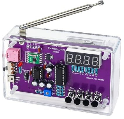 Kit radio FM, kit d'entraînement à la soudure électronique DIY Kit de soudure Module radio récepteur Kit 87-108 MHz (avec étui)