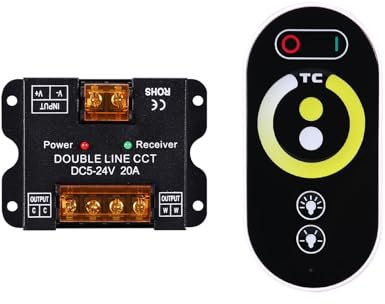 BENLUN DC 5V-24V 20A LED Touch Controller, PWM Dimmer Controller, Ferngesteuerter Dimmschalter, Nur für Zweidrahtverbindungen CCT
