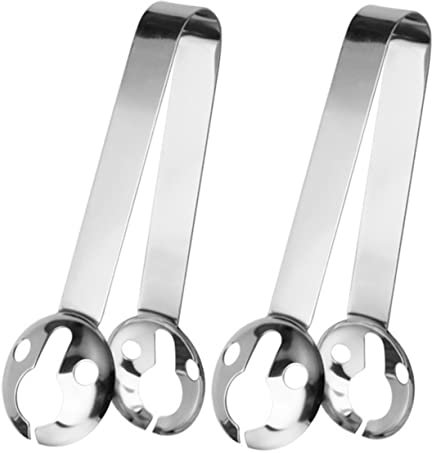 MAGICLULU 2pcs Stainless Steel Tea Bag Holder Spoon Heat Resistant Strainer Fruit Tea Squeezer Tongs Ergonomic Handle Easy Clean