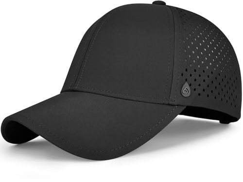 AOPREL Baseball Cap Herren Damen, Wasserdicht Basecap, Atmungsaktivem UV-Schutz Baseball Kappe für Outdoor-Aktivitäten, Golf, Tennis (DE/NL/SE/PL, Alphanumerisch, Einheitsgröße, Schwarz)