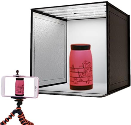 Boîte à photos de produits, boîte lumineuse pour cabine de produit - Fond de tente de photographie professionnel avec couleurs à intensité variable | 44 x 44 cm Accessoires de séance photo bijoux