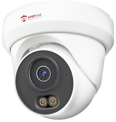 Anpviz Telecamera PoE HD da 4 MP, per esterni, telecamera di sorveglianza PoE, intelligente rilevamento del movimento, 20 metri a colori e 30 metri, visione notturna a infrarossi, microfono integrato