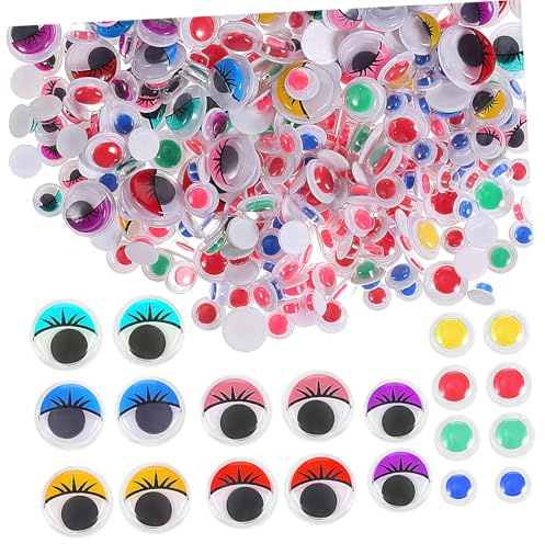 HAKIDZEL 600pièces Yeux Mobiles Autocollants Plastique pour Loisirs Créatifs et Fabrication de Poupées Petits Yeux Collants