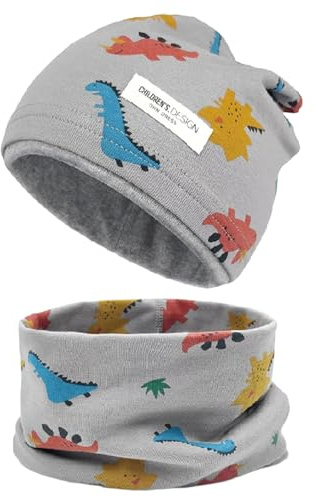 HTTDSLF Set Bambino Scaldacollo e Cappello, Berretto Invernale per Bambini, Cappelli Beanie Ragazzi, Morbido Sciarpa per Bambino, Caldo, Ultra Leggero, Morbido(Adatto per 2-10 Anni)
