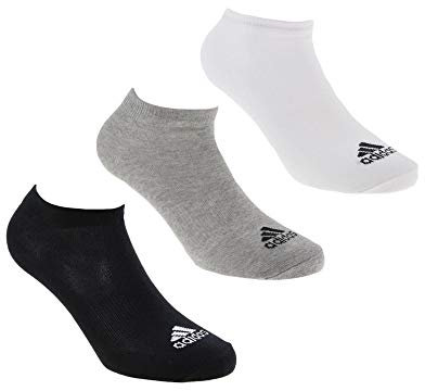 Adidas Performance No-Show Thin 3PP, Calzini, 3 paia, Rosa/Bianco/Nero, 35-38