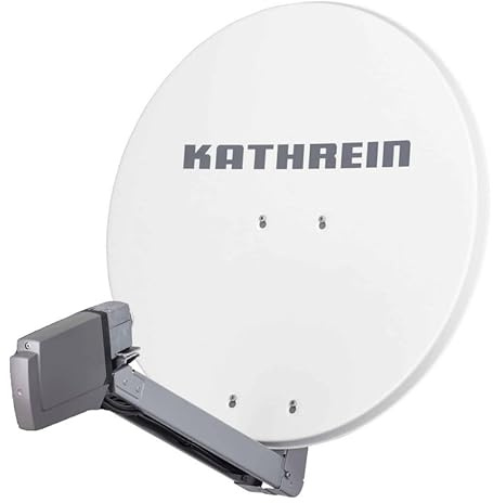 Kathrein - Sistema de satélite HD para 4 conexiones con Kathrein CAS 80 (75 cm), color blanco Quad LNB - Para HDTV 1080p, 3D, Ultra HD 4K