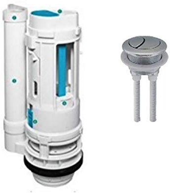 Housler® Dual Flush Toilet Cistern Valve, Universal 1.5 & 2 Bottom Outlet Adaptor, Flush Valve with Push Button, Toilet Flush System Replacement for Close-Coupled WC, Adjustable Flush & Water-Saving