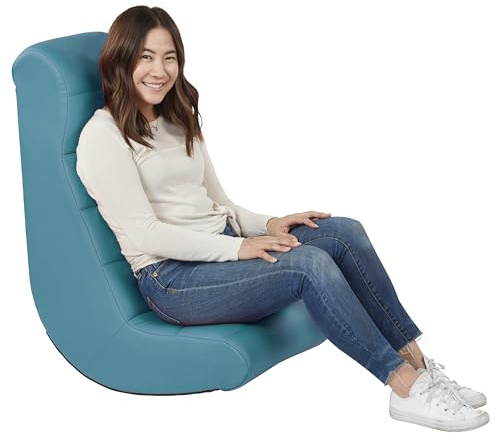 FDP Horizontal Floor Rocker, Lightweight Video Rocker for Kids and Teens, Ergonomic Chair for Reading, Gaming, Watching TV - Teal, 10489-TL