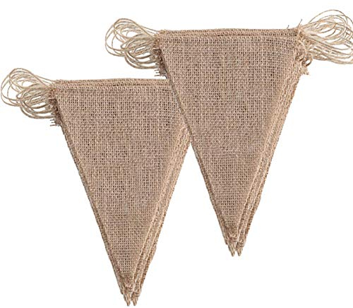 DAHI Wimpelkette 2 stücke Vintage Wimpel Banner Wimpel Girlande mit 48 Stück Dreiecksflaggen für Hochzeit,Party (braun)