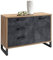 Dmora Sideboard im Industriestil mit 1 Tür und 3 Schubladen, Küchenbuffet, Sideboard mit Regalen und Regalen, Made in Italy, 122x45h88 cm, Farbe Eiche und Anthrazit