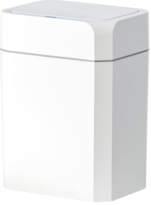 ELPHECO Bathroom Trash Can with Lid 3.5 Gallon Motion Sensor Slim Garbage Can Bathroom Decor Waterproof Smart Small Trash Bin for Kitchen, Office, Bedroom, Living Room, Toilet (White)