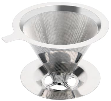 Kaffeefilter Edelstahl Wiederverwendbar,Kaffeefilter Größe 4 Zoll Filterkaffee Einfache Reinigung Ohne Kaffeefilterpapier,Pour Over Dauerfilter Handfilter Kaffee Filter