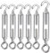 GothicBride 6Pcs Turnbuckle Wire Tensioner M6, Heavy Duty 304 Stainless Steel Turnbuckle Tensioner Adjustable Turnbuckle, Hook and Eye Turnbuckle for Awning Tensioner Rope System Garden Wire Fence