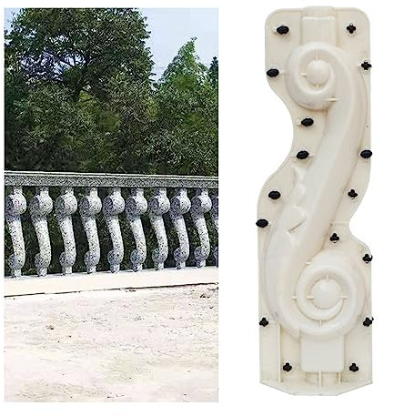 2 stampi per balaustre europee a colonna romana anteriore e posteriore, per cemento, gesso, cemento, plastica, colata, giardino, balcone, piscina, parco recinzione decorazione (tipo 5)