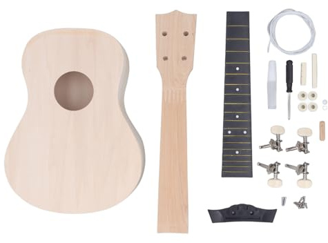 DIY Ukulele Kit, 24 Tums Ukulele Guitar Build Kit Handgjord Målning Trä DIY Ukulele Kit Mahogny Gripbräda Ukulele Lämplig för Barn för Att Prestera, Resa och Träna