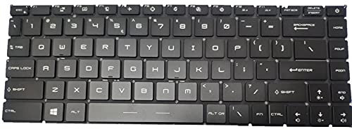 RTDPART Laptop Backlit Keyboard For MSI Creator 15-A10U Creator 15 A10UE A10UET A10UG A10UGT A10UHT MS-16V3 Big ctrl English US Black No Frame New