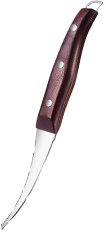 CIYODO Sbucciatore Di Gamberi in Acciaio Inox Strumento Per Sbucciare Gamberetti Legno Pulitore Di Gamberi Durevole