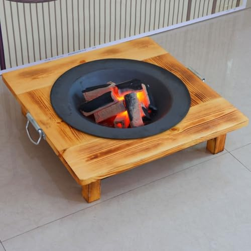 Foyer extérieur de 20 Pouces, Bol de Foyer en Acier Japonais avec poignée, poêle Portable, Four, Barbecue, Grill pour rassemblements en Plein air, Chauffage