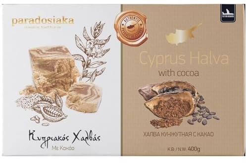 1 x Halva Cypern med kakao och johannesbröd Paradosiaka - Rik sesamkonfekt är en basvaruprodukt - 1 x 400 g