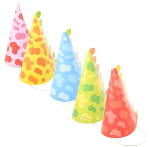 ANDRESLAD 10 Pezzi Cappellini da Festa a Cono a Tema Dinosauro per Cappelli di Carta Colorati Corda Regolabile Accessori Fotografici per Compleanni e Feste