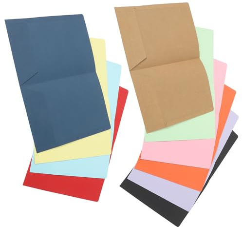SUPVOX Lot de 10 Pochettes en Papier Épais A4, Dossiers à Double Poche Couleur Mixte, Organiseurs de Documents pour Bureau, École et Maison, Dossiers Fichiers Contrats, Porte-Documents