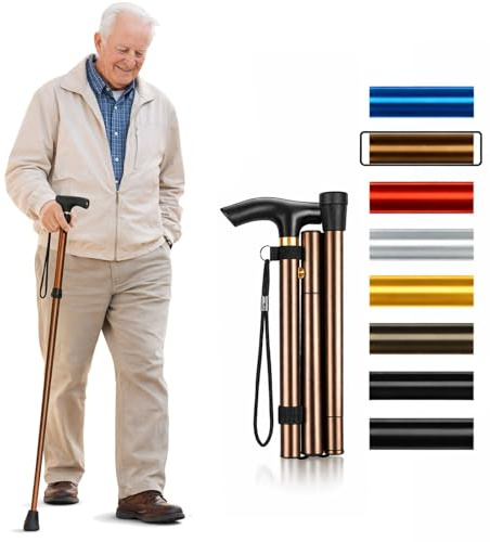 Walking Sticks For Women And Men - Lightweight Adjustable Foldable Walking Aid Portable Traveling Cane for Elderly Adults