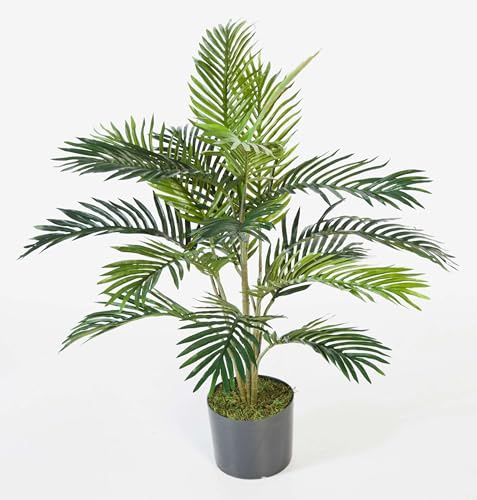artplants.de Konstgjord arecapalm Jennica i cementkruka, 17 palmblad, 90 cm